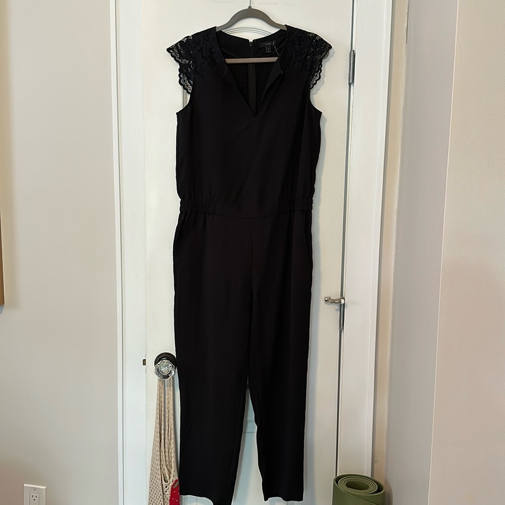 J.Crew new with tags size 8 black one piece pants suit, cap sleeve with tags